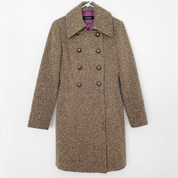 Guess Jackets & Blazers - Vintage Guess Double Breasted Wool Trench Coat